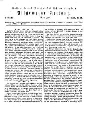 Kaiserlich- und Kurpfalzbairisch privilegirte allgemeine Zeitung (Allgemeine Zeitung)