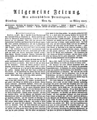Allgemeine Zeitung Dienstag 10. März 1807