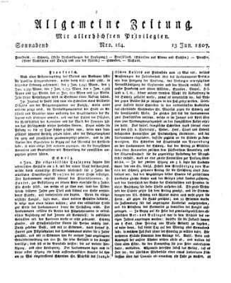 Allgemeine Zeitung Samstag 13. Juni 1807
