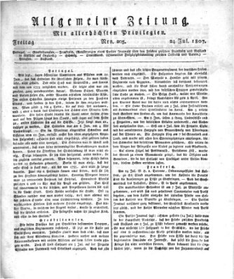Allgemeine Zeitung Freitag 24. Juli 1807
