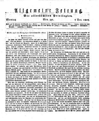 Allgemeine Zeitung Montag 7. Dezember 1807