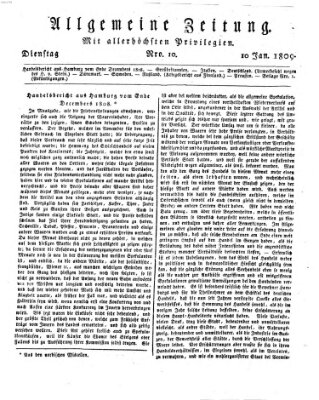 Allgemeine Zeitung Dienstag 10. Januar 1809