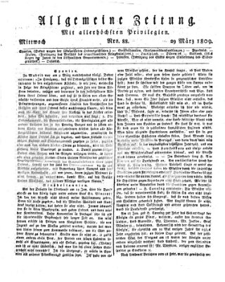 Allgemeine Zeitung Mittwoch 29. März 1809