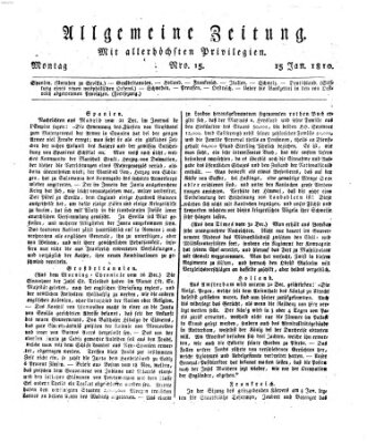 Allgemeine Zeitung Montag 15. Januar 1810