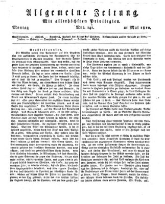 Allgemeine Zeitung Montag 21. Mai 1810