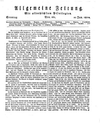 Allgemeine Zeitung Sonntag 10. Juni 1810