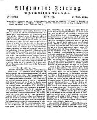Allgemeine Zeitung Mittwoch 13. Juni 1810