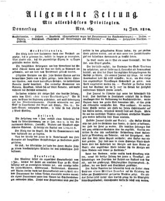 Allgemeine Zeitung Donnerstag 14. Juni 1810