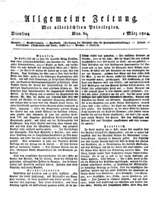 Allgemeine Zeitung Dienstag 1. März 1814