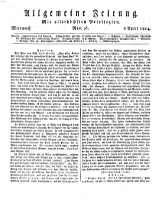 Allgemeine Zeitung Mittwoch 6. April 1814