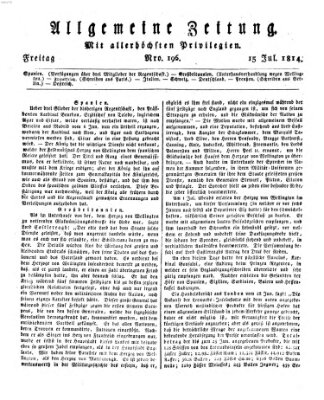 Allgemeine Zeitung Freitag 15. Juli 1814