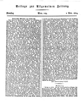 Allgemeine Zeitung Dienstag 1. November 1814