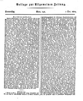 Allgemeine Zeitung Donnerstag 1. Dezember 1814