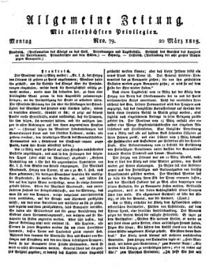Allgemeine Zeitung Montag 20. März 1815