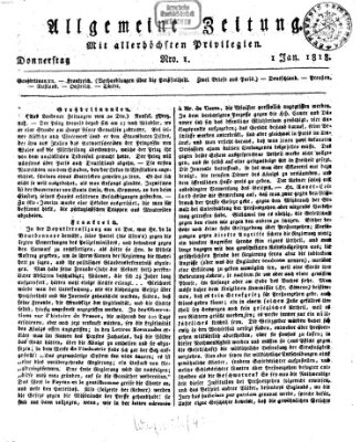 Allgemeine Zeitung Donnerstag 1. Januar 1818