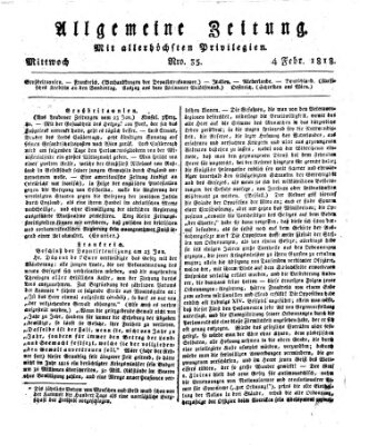 Allgemeine Zeitung Mittwoch 4. Februar 1818