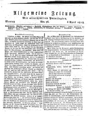 Allgemeine Zeitung Montag 6. April 1818