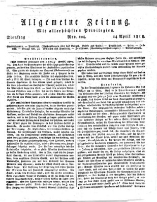 Allgemeine Zeitung Dienstag 14. April 1818