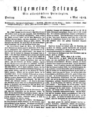 Allgemeine Zeitung Freitag 1. Mai 1818