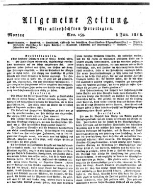 Allgemeine Zeitung Montag 8. Juni 1818