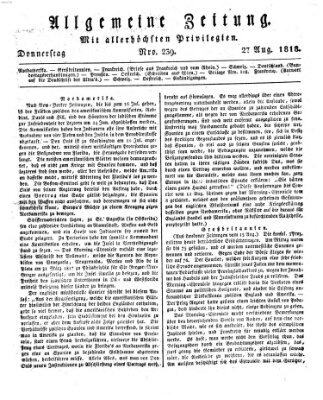 Allgemeine Zeitung Donnerstag 27. August 1818