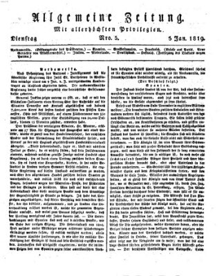Allgemeine Zeitung Dienstag 5. Januar 1819