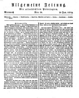 Allgemeine Zeitung Mittwoch 20. Januar 1819