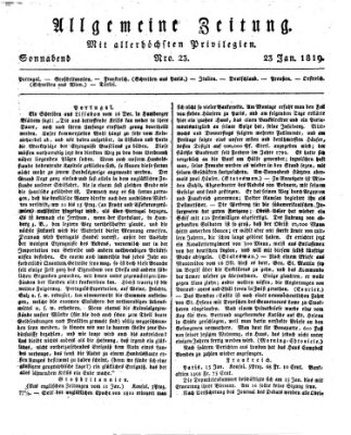 Allgemeine Zeitung Samstag 23. Januar 1819