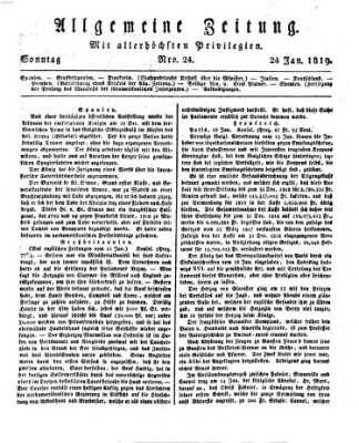 Allgemeine Zeitung Sonntag 24. Januar 1819