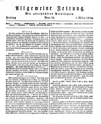 Allgemeine Zeitung Freitag 5. März 1819