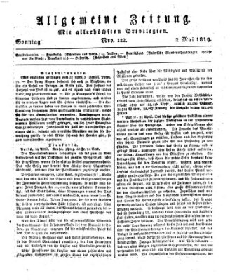 Allgemeine Zeitung Sonntag 2. Mai 1819