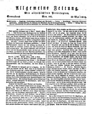Allgemeine Zeitung Samstag 22. Mai 1819
