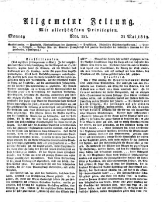 Allgemeine Zeitung Montag 31. Mai 1819