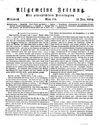 Allgemeine Zeitung Mittwoch 23. Juni 1819