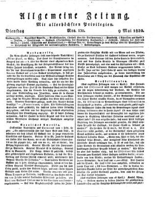 Allgemeine Zeitung Dienstag 9. Mai 1820