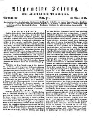 Allgemeine Zeitung Samstag 20. Mai 1820