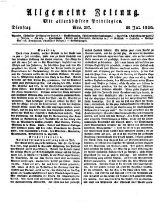 Allgemeine Zeitung Dienstag 25. Juli 1820