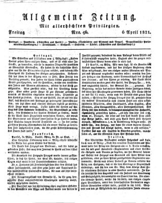 Allgemeine Zeitung Freitag 6. April 1821