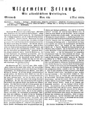 Allgemeine Zeitung Mittwoch 2. Mai 1821