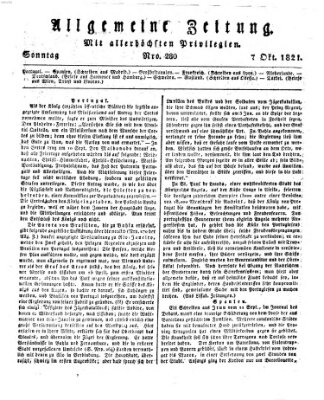 Allgemeine Zeitung Sonntag 7. Oktober 1821