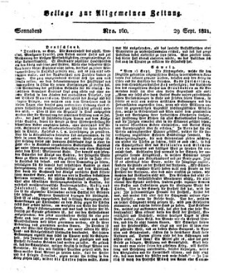 Allgemeine Zeitung Samstag 29. September 1821