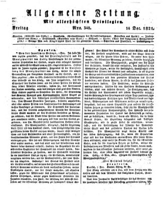 Allgemeine Zeitung Freitag 14. Dezember 1821