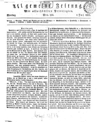 Allgemeine Zeitung Montag 1. Juli 1822
