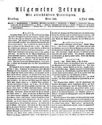 Allgemeine Zeitung Dienstag 9. Juli 1822