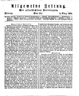 Allgemeine Zeitung Montag 19. August 1822