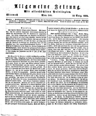 Allgemeine Zeitung Mittwoch 28. August 1822