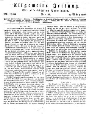 Allgemeine Zeitung Mittwoch 29. März 1826