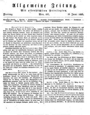Allgemeine Zeitung Freitag 16. Juni 1826