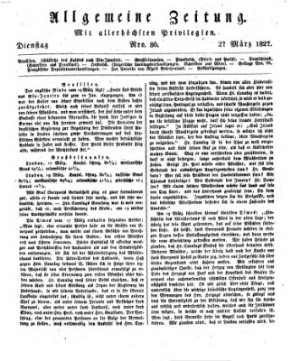 Allgemeine Zeitung Dienstag 27. März 1827