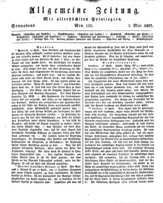 Allgemeine Zeitung Samstag 5. Mai 1827